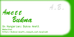 anett bukna business card